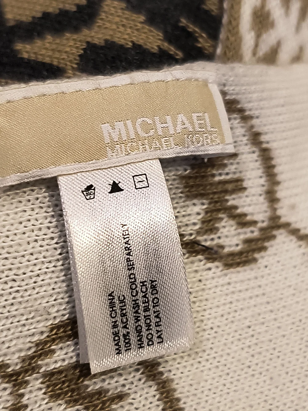 Michael Kors Two-Tone MK Logo Knit Scarf - Brown & Black